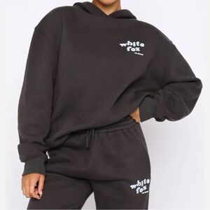 White Fox Hoodie - Black/ Dark grey - size L/XL - excellent condition